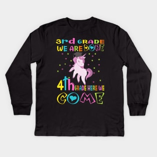 3rd grade we are done..4th grade here we come ..3rd grade graduation 2020 gift Kids Long Sleeve T-Shirt